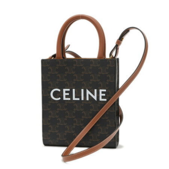 Celine Vertical Cabas Bag Tan Black - Picture 1 of 6